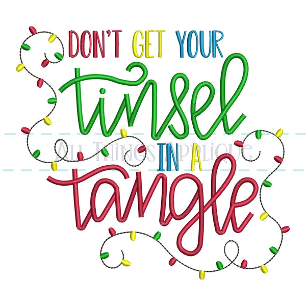 Don't get store your tinsel in a tangle hand painted Christmas needlepoint canvas