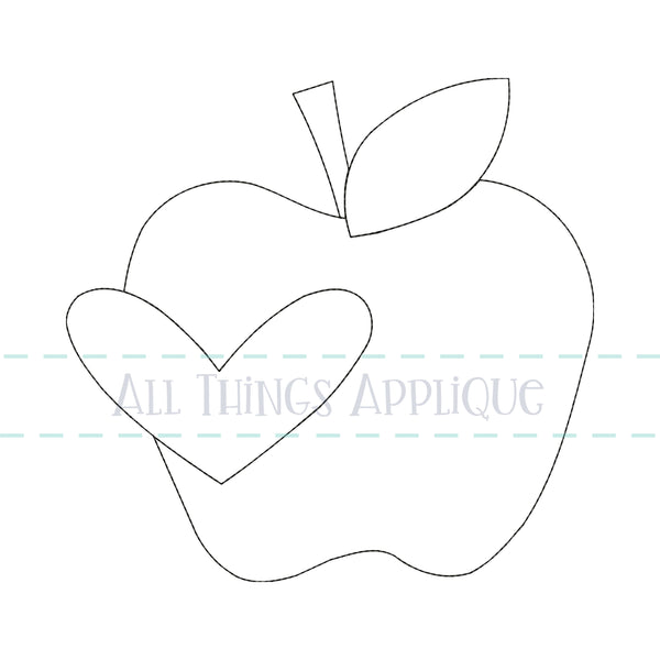 Apple Heart School Applique Design – allthingsapplique