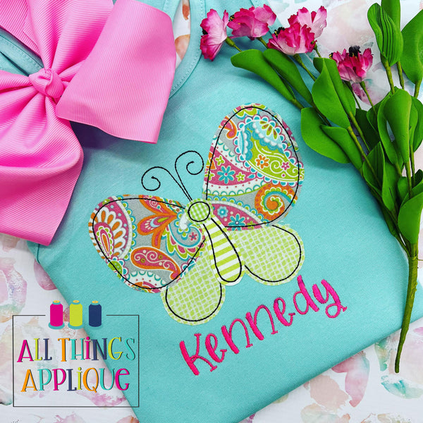 Butterfly 2 - Bean Stitch – allthingsapplique